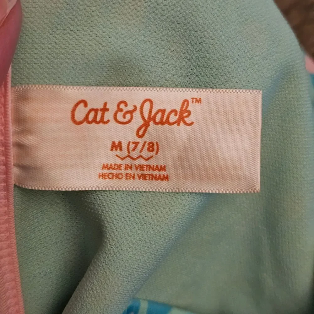 Cat & Jack Teal and Pink Leopard Bikini Set